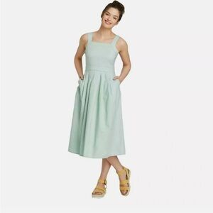 Universal‎ Thread Women’s Mint Cotton Midi Dress With Pockets, size 8